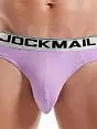Однотонные стринги на брендированной резинке фиолетового цвета JOCKMAIL RTJM1029-5